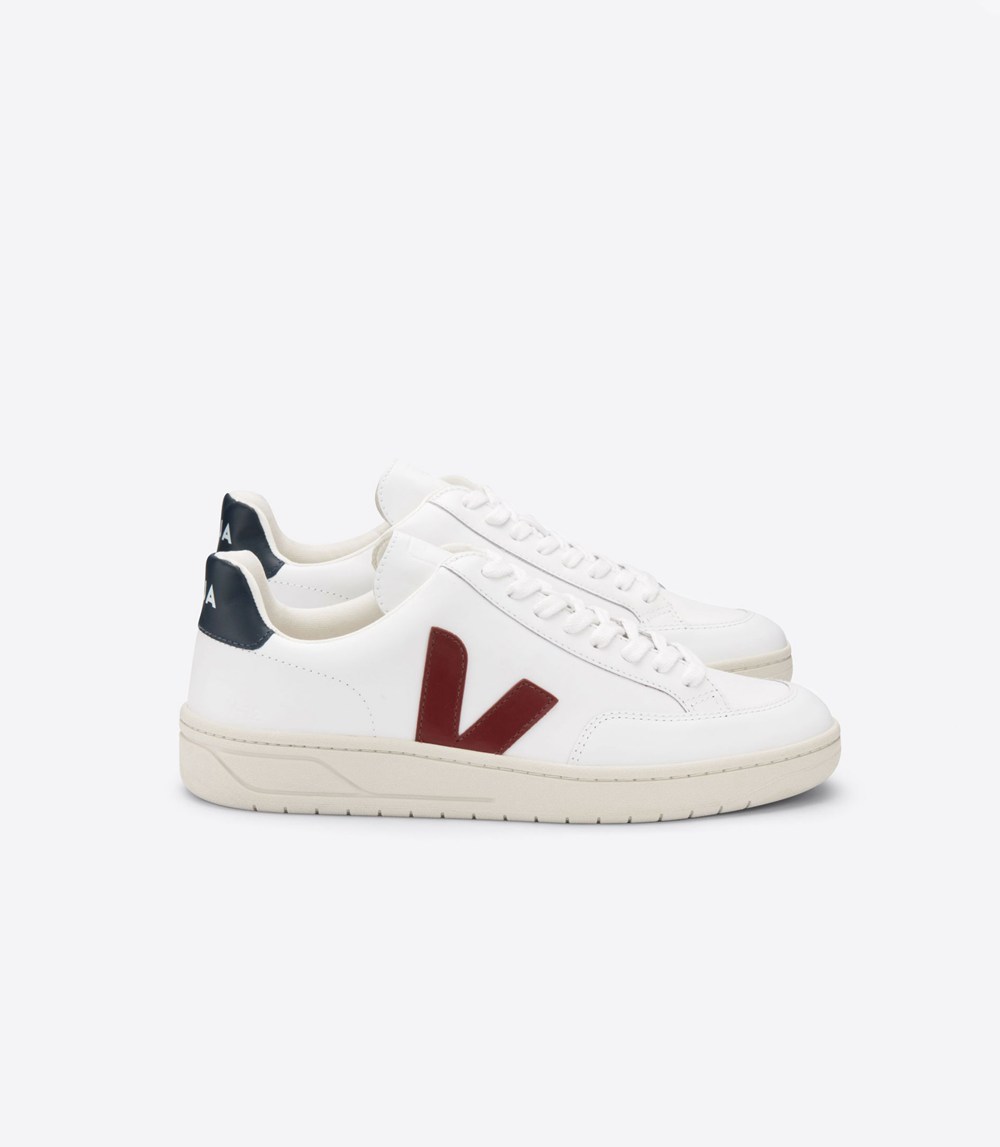 Veja Trainers Mens White - V-12 Leather - KWZO-07924